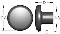 PL5 Pull Knob Line Drawing